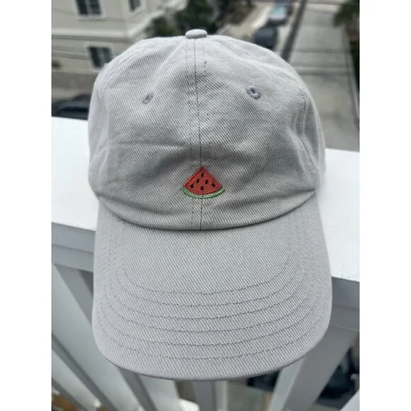 Love your Melon khaki baseball cap Dad watermelon embroidered preppy - Picture 2 of 10